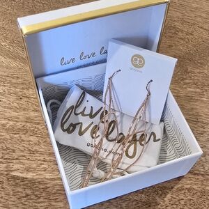 Gorjana Rose Gold Interlocking Tear Drop Earrings